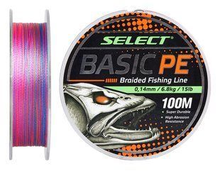SELECT BASIC PE X4 ПЛЕТЕННЫЙ ШНУР 100м (multi-colored) #0,10мм